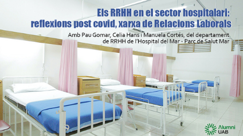 Cartell del webinar RRHH en el sector hospitalari